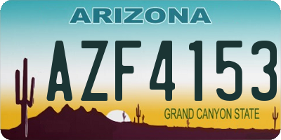 AZ license plate AZF4153
