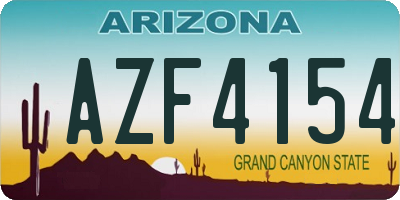 AZ license plate AZF4154