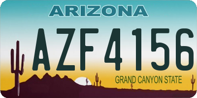 AZ license plate AZF4156
