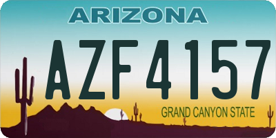 AZ license plate AZF4157