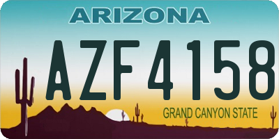 AZ license plate AZF4158
