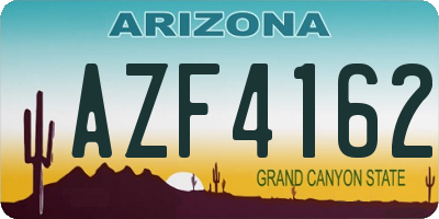 AZ license plate AZF4162