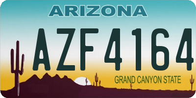 AZ license plate AZF4164