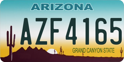 AZ license plate AZF4165
