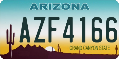 AZ license plate AZF4166