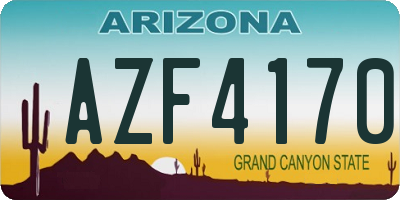 AZ license plate AZF4170