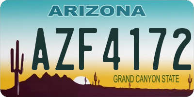AZ license plate AZF4172
