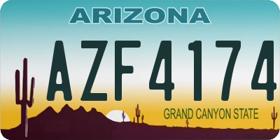 AZ license plate AZF4174