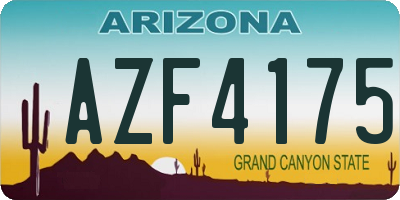 AZ license plate AZF4175