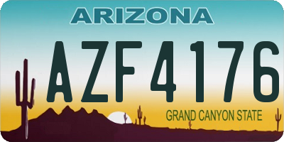 AZ license plate AZF4176