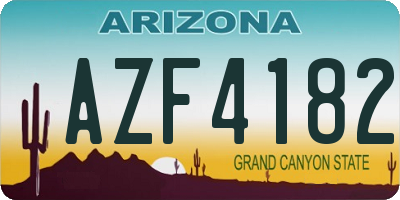 AZ license plate AZF4182