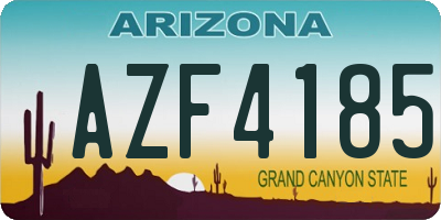 AZ license plate AZF4185