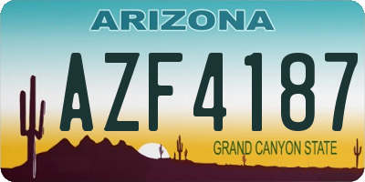 AZ license plate AZF4187
