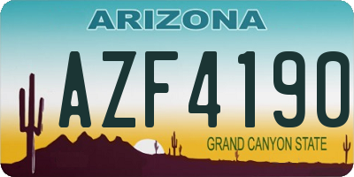 AZ license plate AZF4190