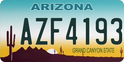 AZ license plate AZF4193