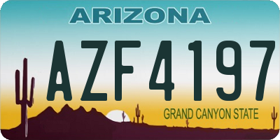 AZ license plate AZF4197