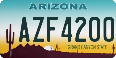 AZ license plate AZF4200