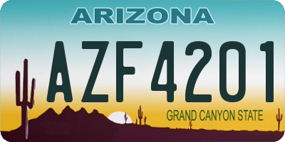 AZ license plate AZF4201