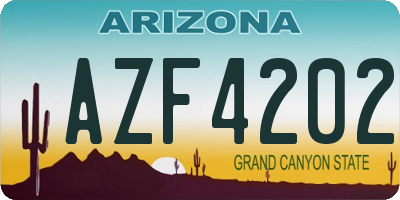AZ license plate AZF4202