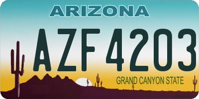 AZ license plate AZF4203