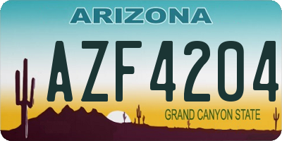 AZ license plate AZF4204