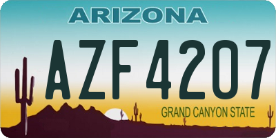 AZ license plate AZF4207
