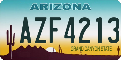 AZ license plate AZF4213