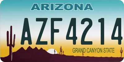 AZ license plate AZF4214