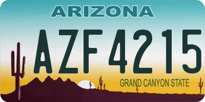 AZ license plate AZF4215