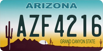 AZ license plate AZF4216