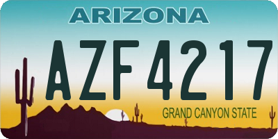 AZ license plate AZF4217