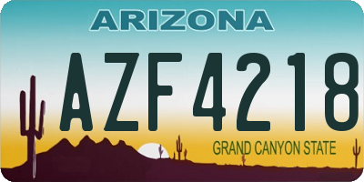 AZ license plate AZF4218