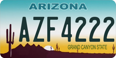 AZ license plate AZF4222