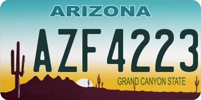 AZ license plate AZF4223