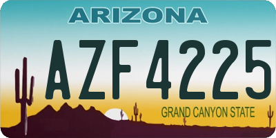 AZ license plate AZF4225