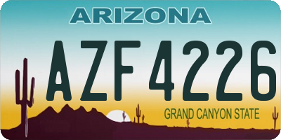 AZ license plate AZF4226