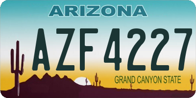 AZ license plate AZF4227