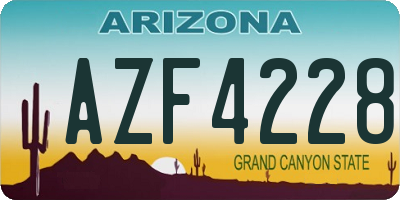 AZ license plate AZF4228