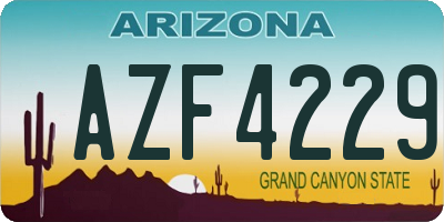 AZ license plate AZF4229