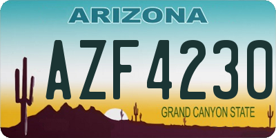 AZ license plate AZF4230