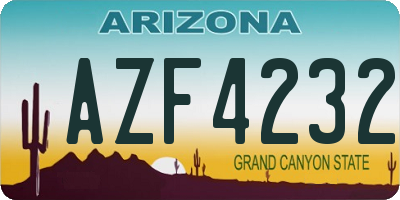 AZ license plate AZF4232