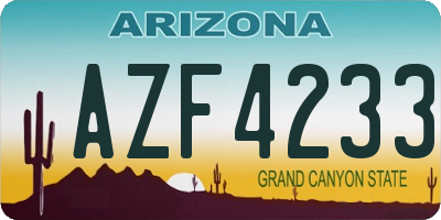 AZ license plate AZF4233