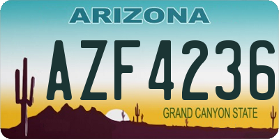 AZ license plate AZF4236