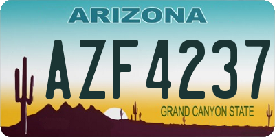AZ license plate AZF4237