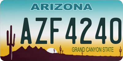 AZ license plate AZF4240