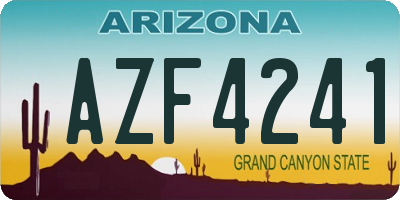 AZ license plate AZF4241