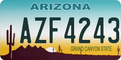 AZ license plate AZF4243