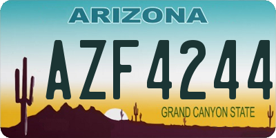 AZ license plate AZF4244