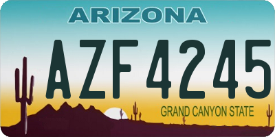 AZ license plate AZF4245