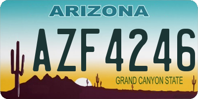 AZ license plate AZF4246